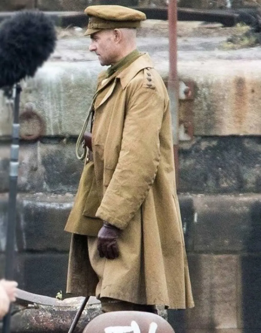 1917 Movie Mark Strong Trench Coat | Captain Smith Brown Cotton Coat