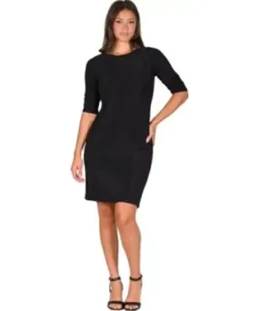 24seven Comfort Apparel Womens Elbow Length Sleeve Shimmer Bodycon Mini Party Dress