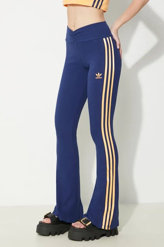 adidas Originals leggings RIB FLRD Leggin women's navy blue color JG8045