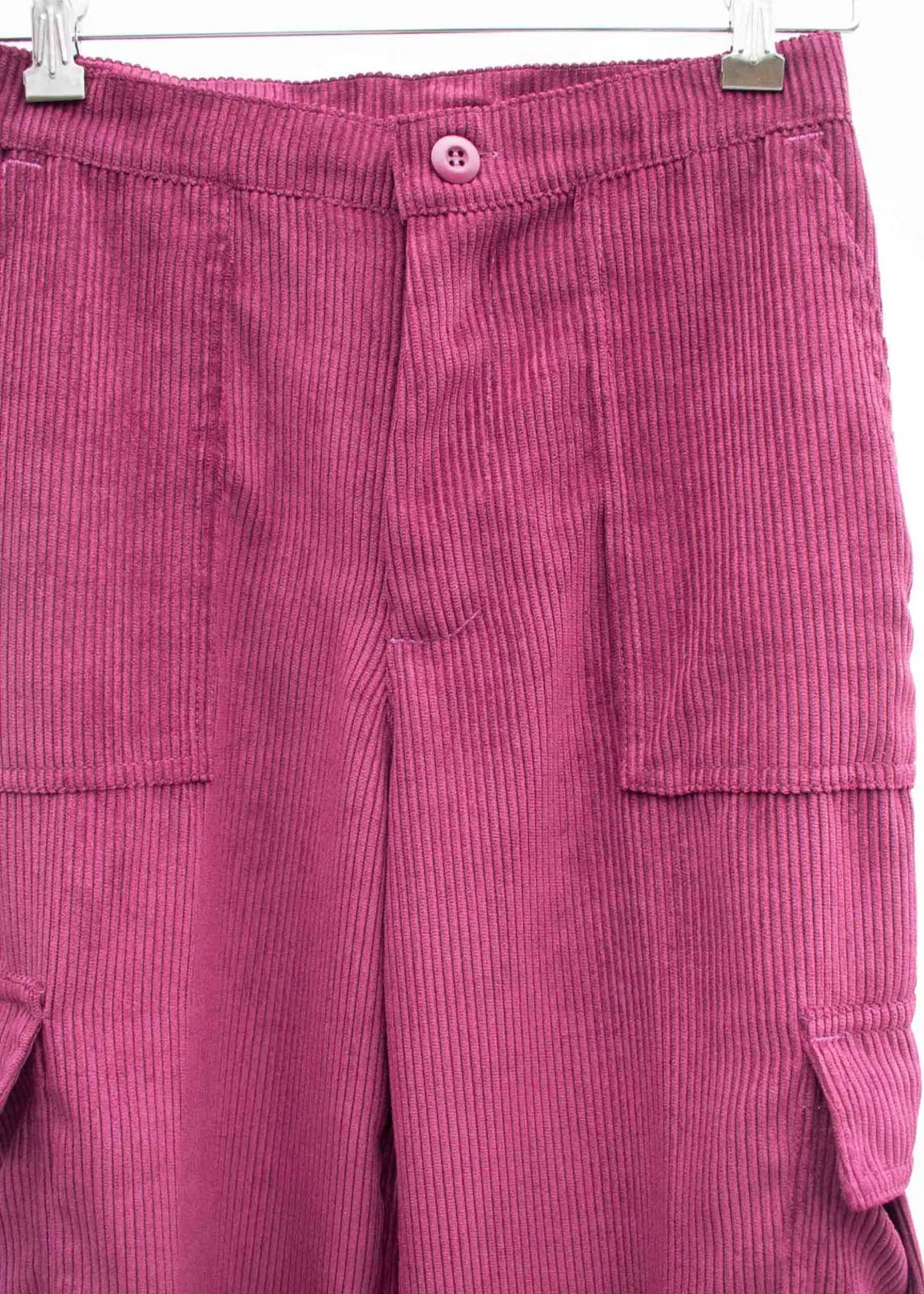 Adrienne Corduroy Cargo Pant - Maroon/Black