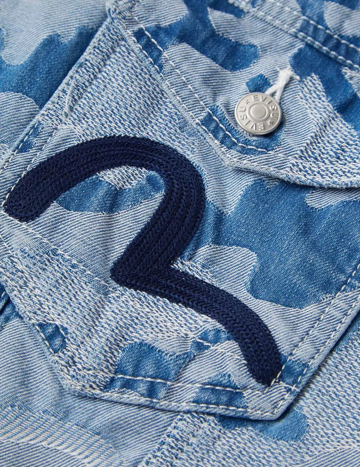 Allover Camouflage Jacquard Denim Jacket