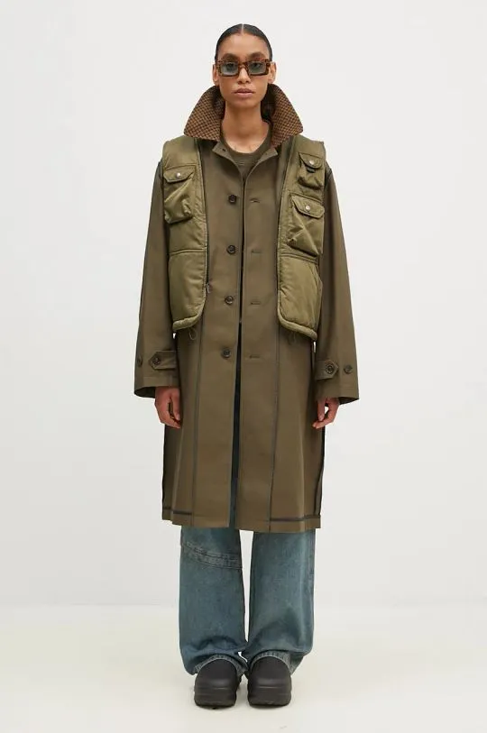 Andersson Bell coat Vest Layered Inside-Out Coat green color awa642u