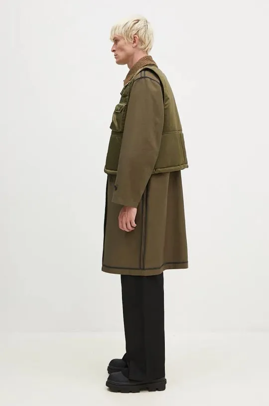 Andersson Bell coat Vest Layered Inside-Out Coat green color awa642u