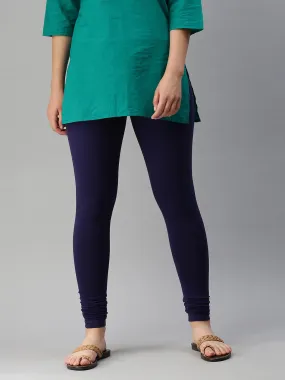 Ankle Length Leggings Cotton-Navy Blue