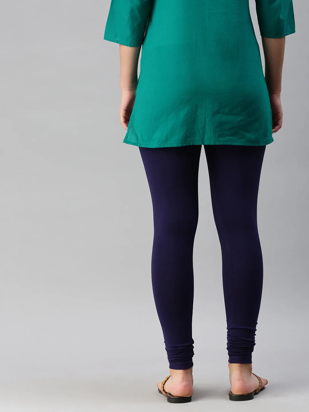 Ankle Length Leggings Cotton-Navy Blue