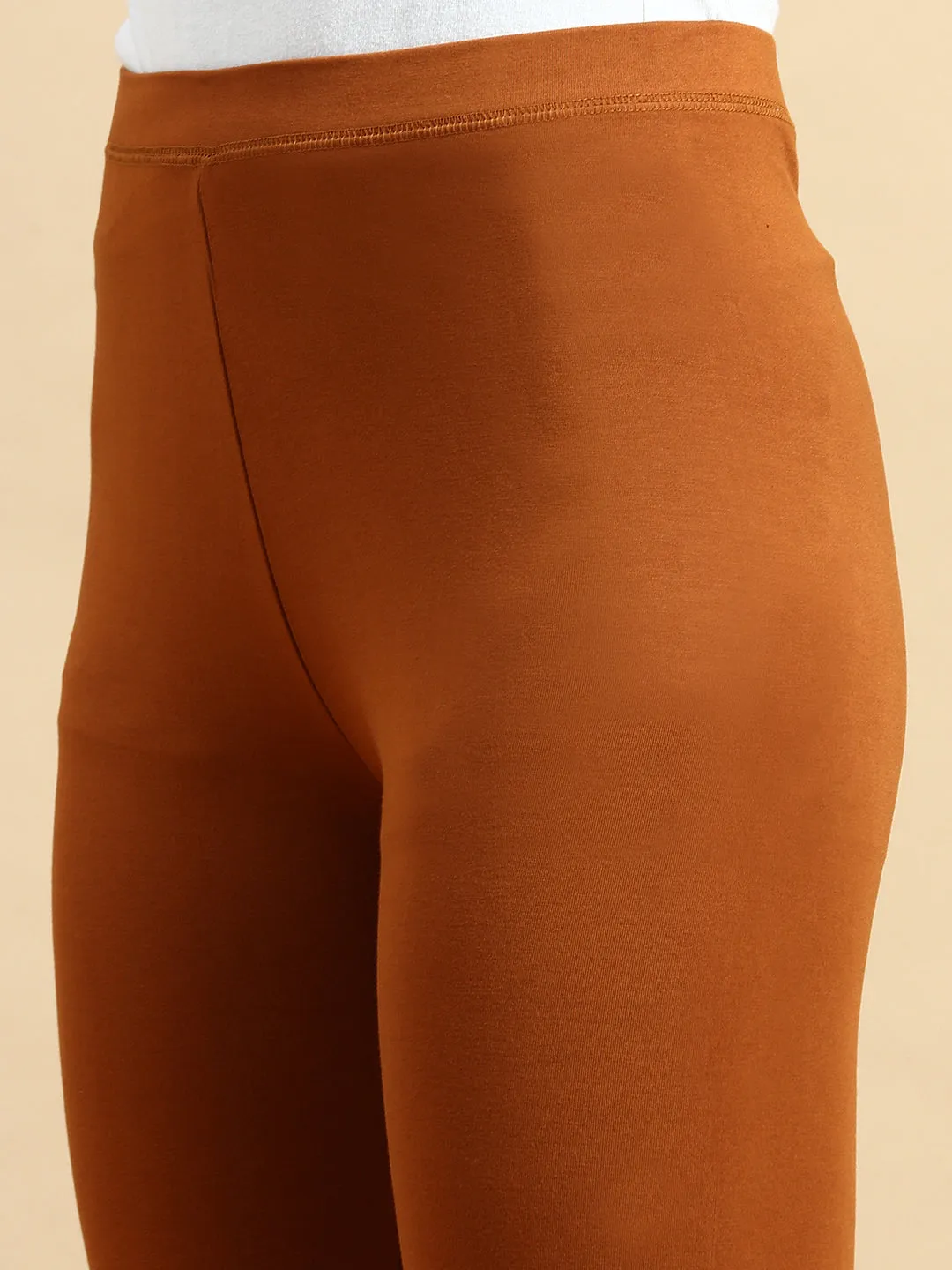 Ankle Length Leggings Viscose-Terracotta