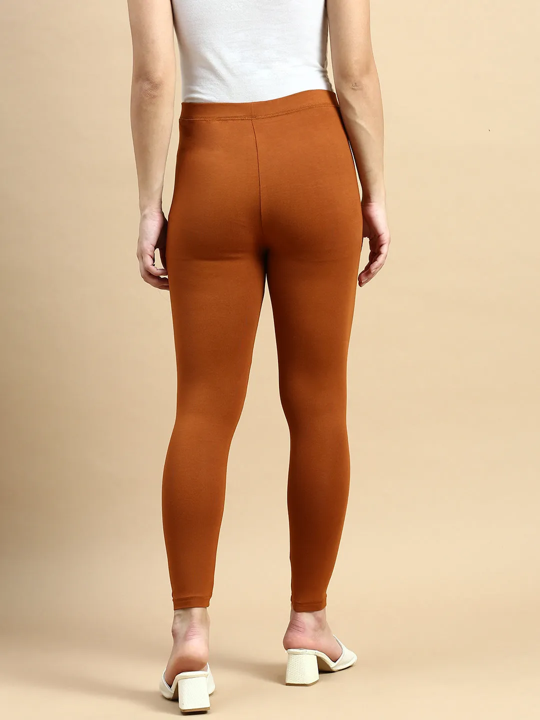 Ankle Length Leggings Viscose-Terracotta