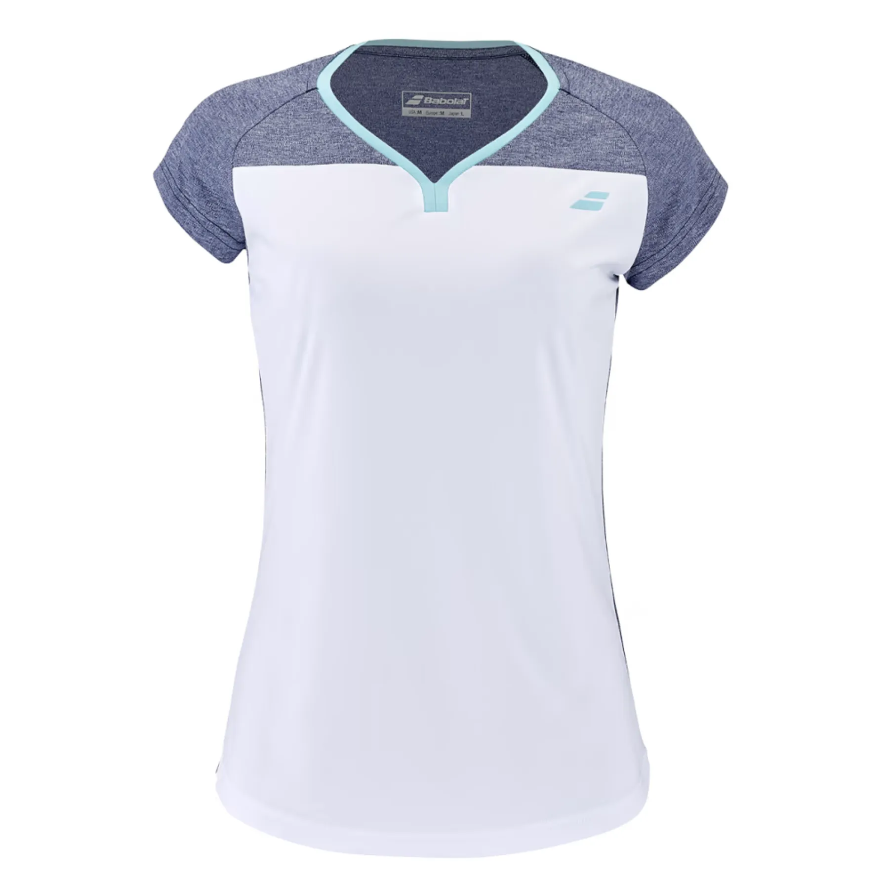 Babolat Play Cap Sleeve Women Top 1079 - White/Blue Heather