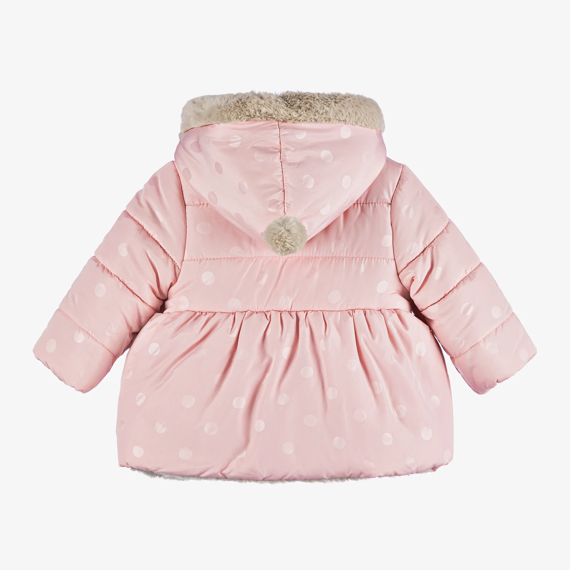 Baby Girls Pink & Beige Reversible Coat