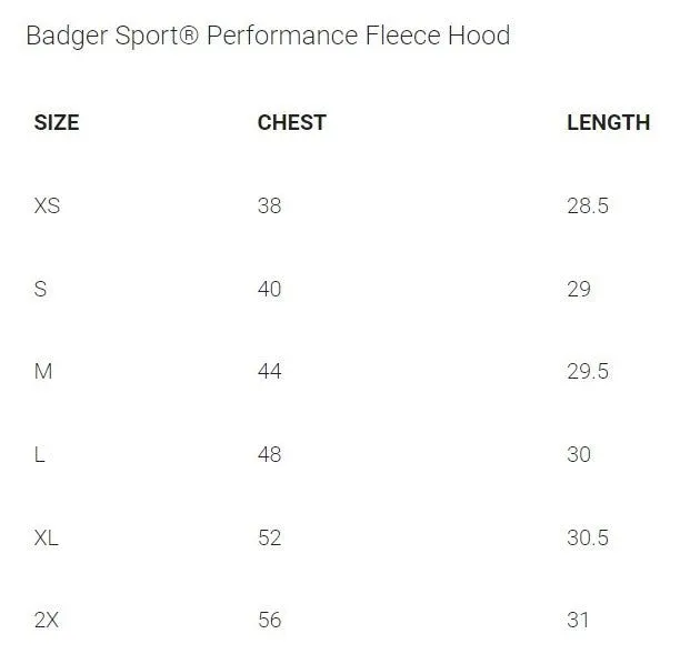 Badger Sport Unisex Performance Fleece Hood D1