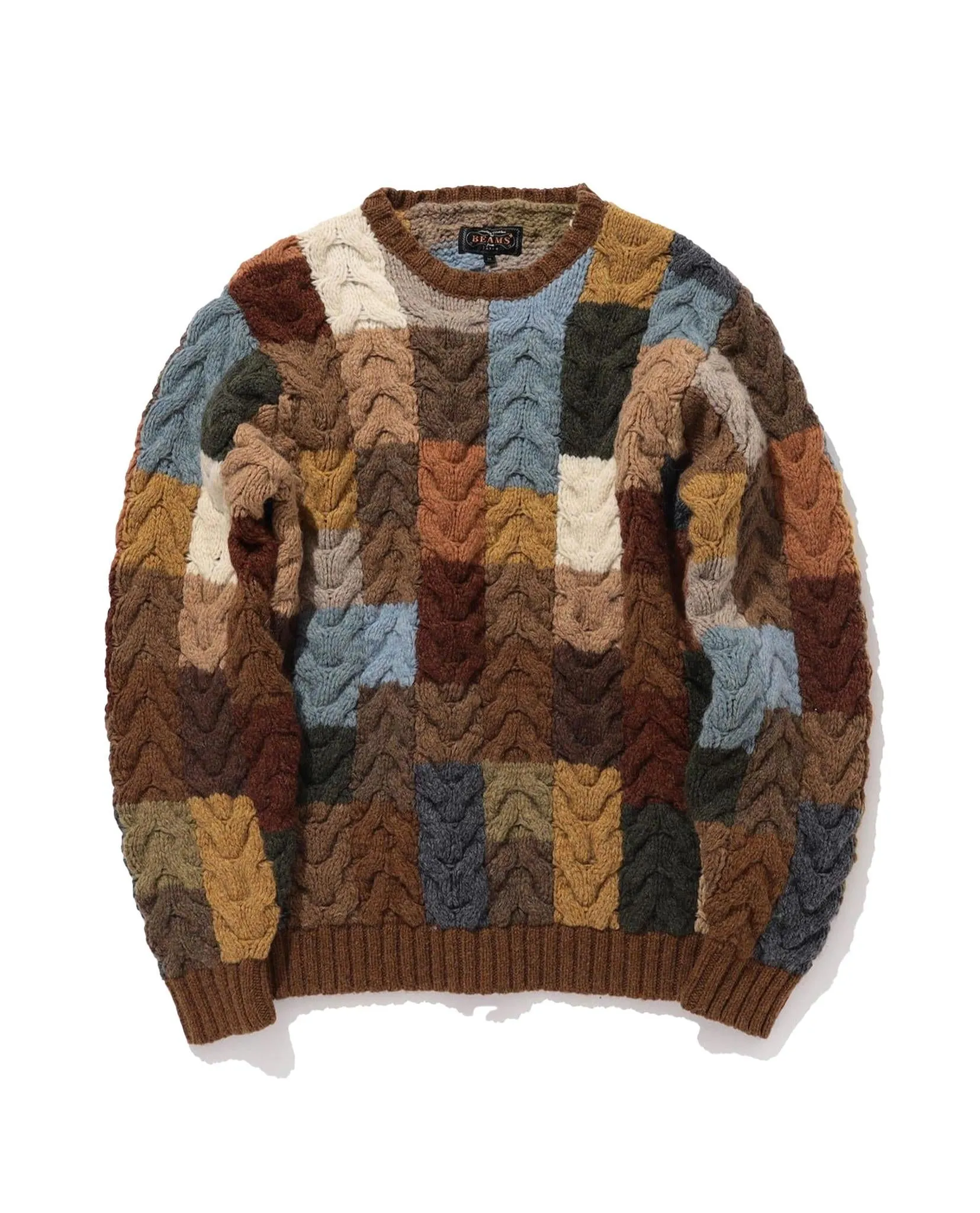 Beams Plus Cardigan Hand Knit Cable