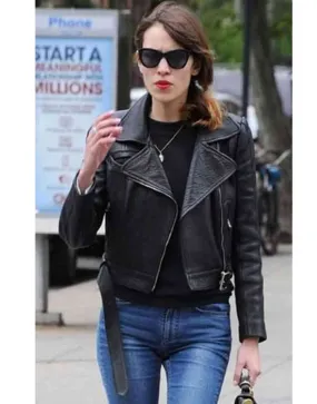 Biker Style Alexa Chung Leather Jacket - UJackets