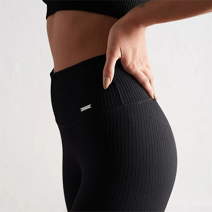 Black Ribbed Seamless Tights | Tights | Stirling Sports