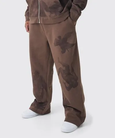 boohooMAN Mens Plus Relaxed Renaissance Print Sweatpants