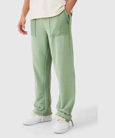 boohooMAN Mens Relaxed Reverse Loopback Sweatpants