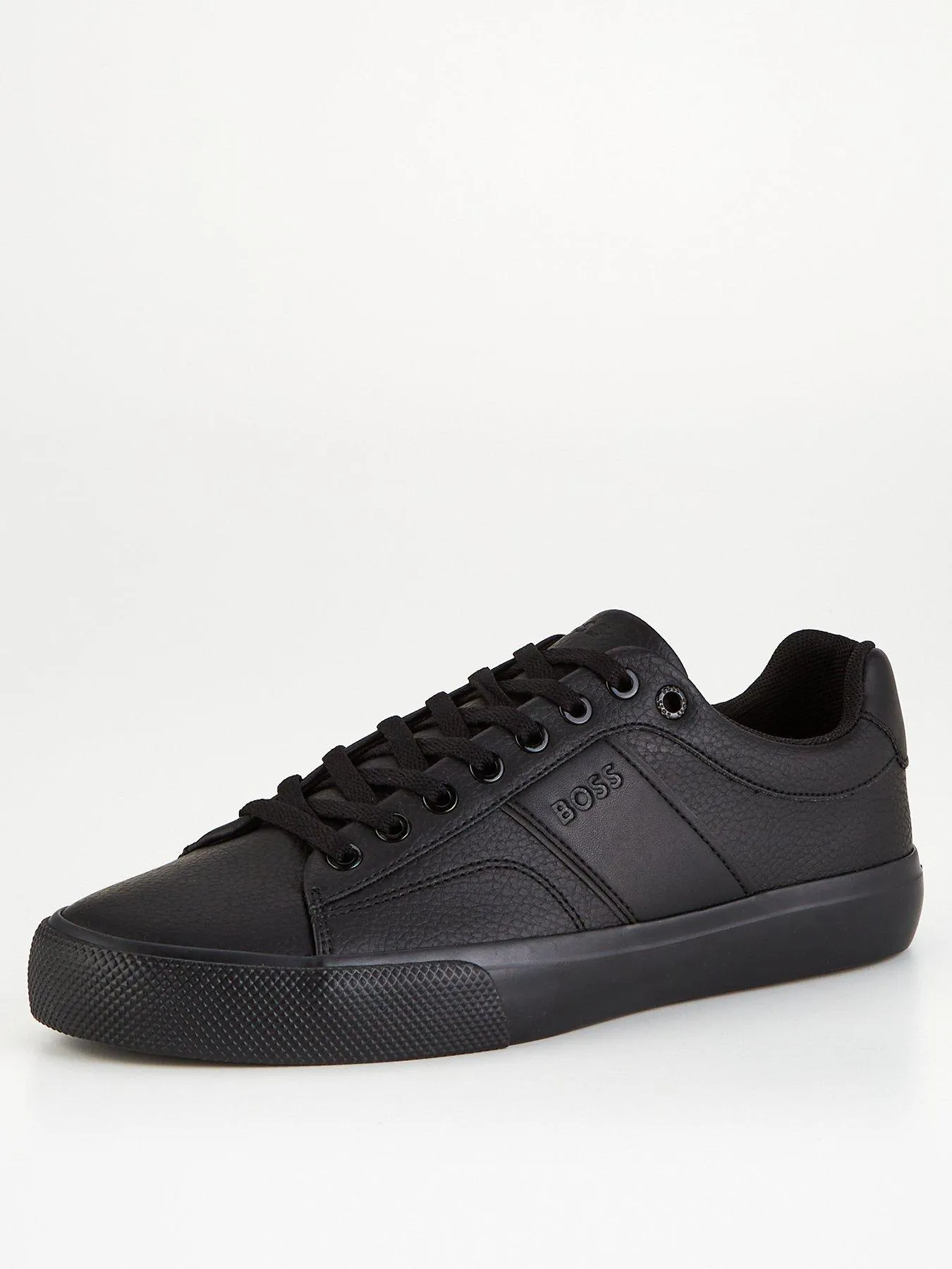 BOSS Aiden Pipe Trim Leather Lace Tennis Sneaker