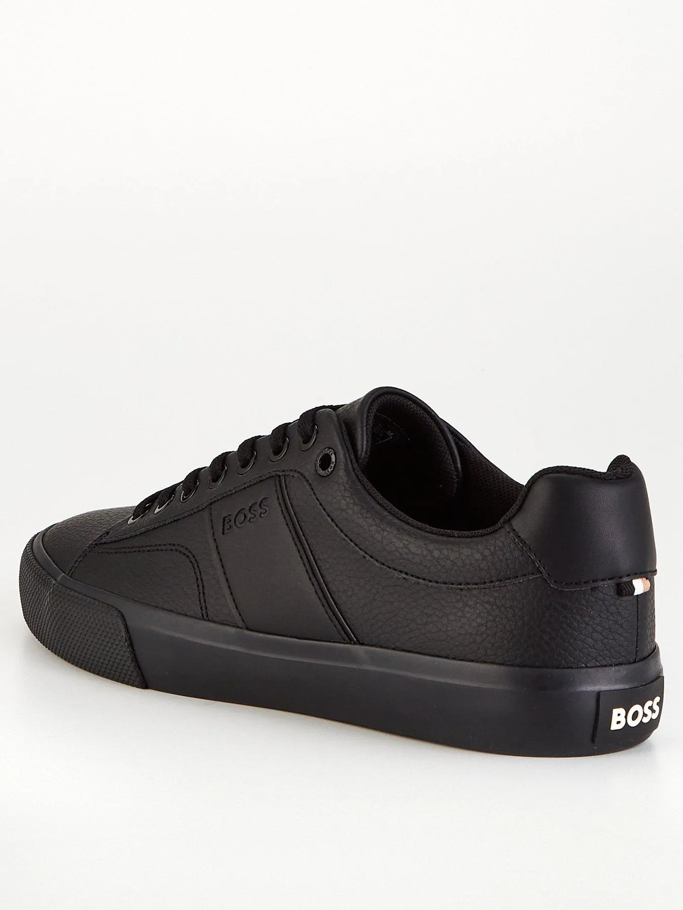 BOSS Aiden Pipe Trim Leather Lace Tennis Sneaker