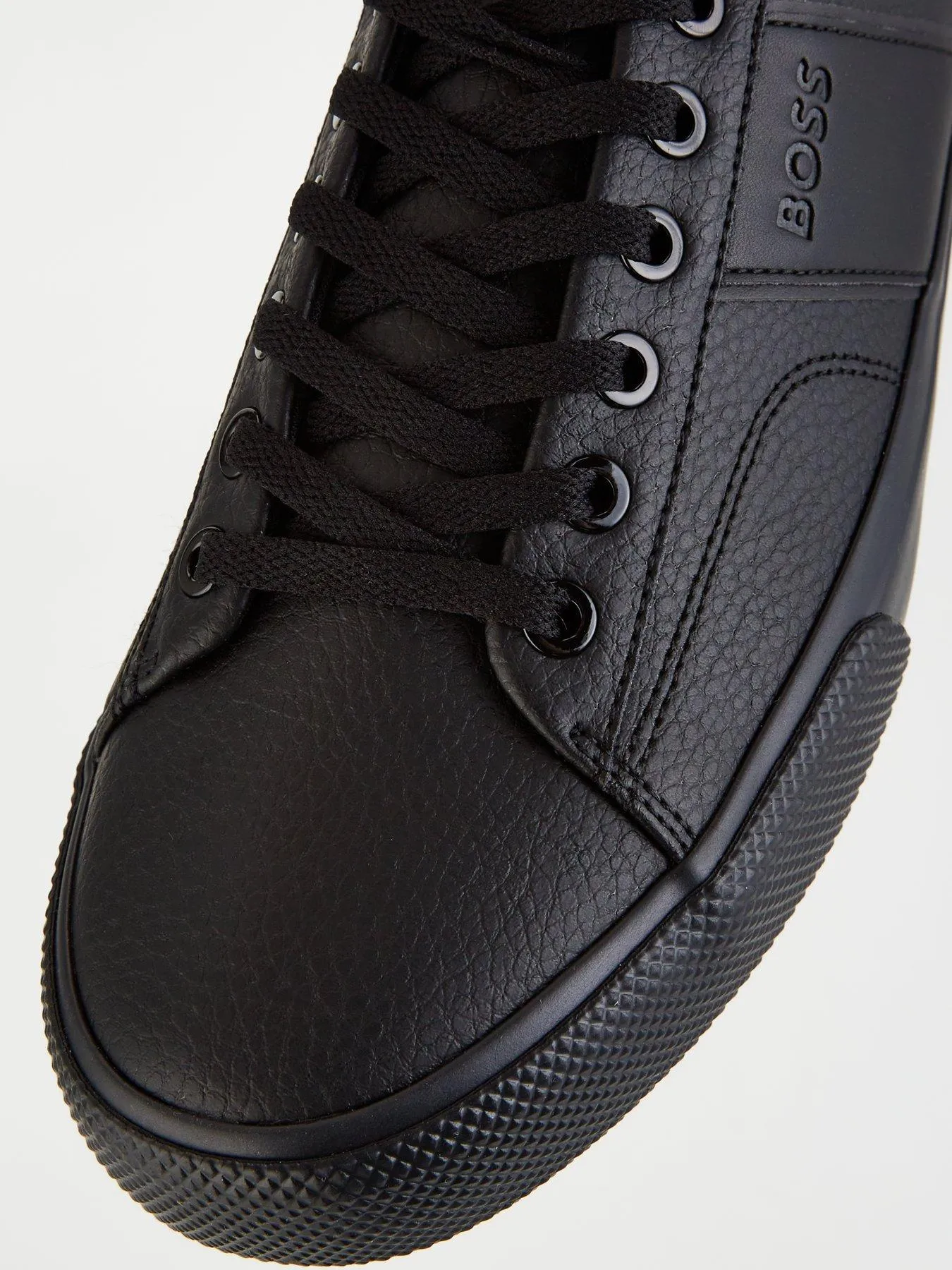 BOSS Aiden Pipe Trim Leather Lace Tennis Sneaker