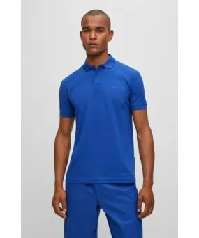 Boss Cotton-piqué polo shirt with tonal logo