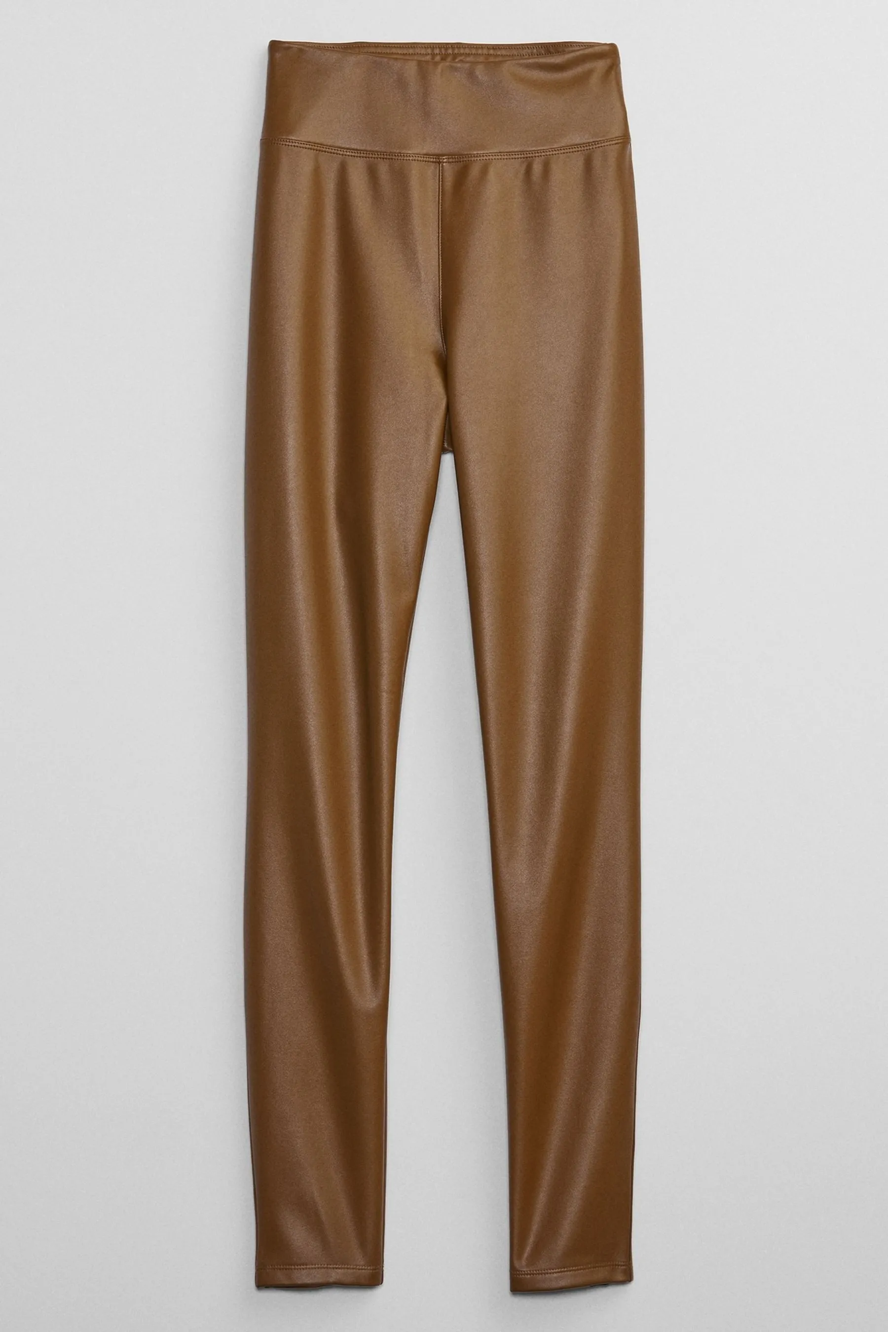 Brown Faux-Leather Leggings