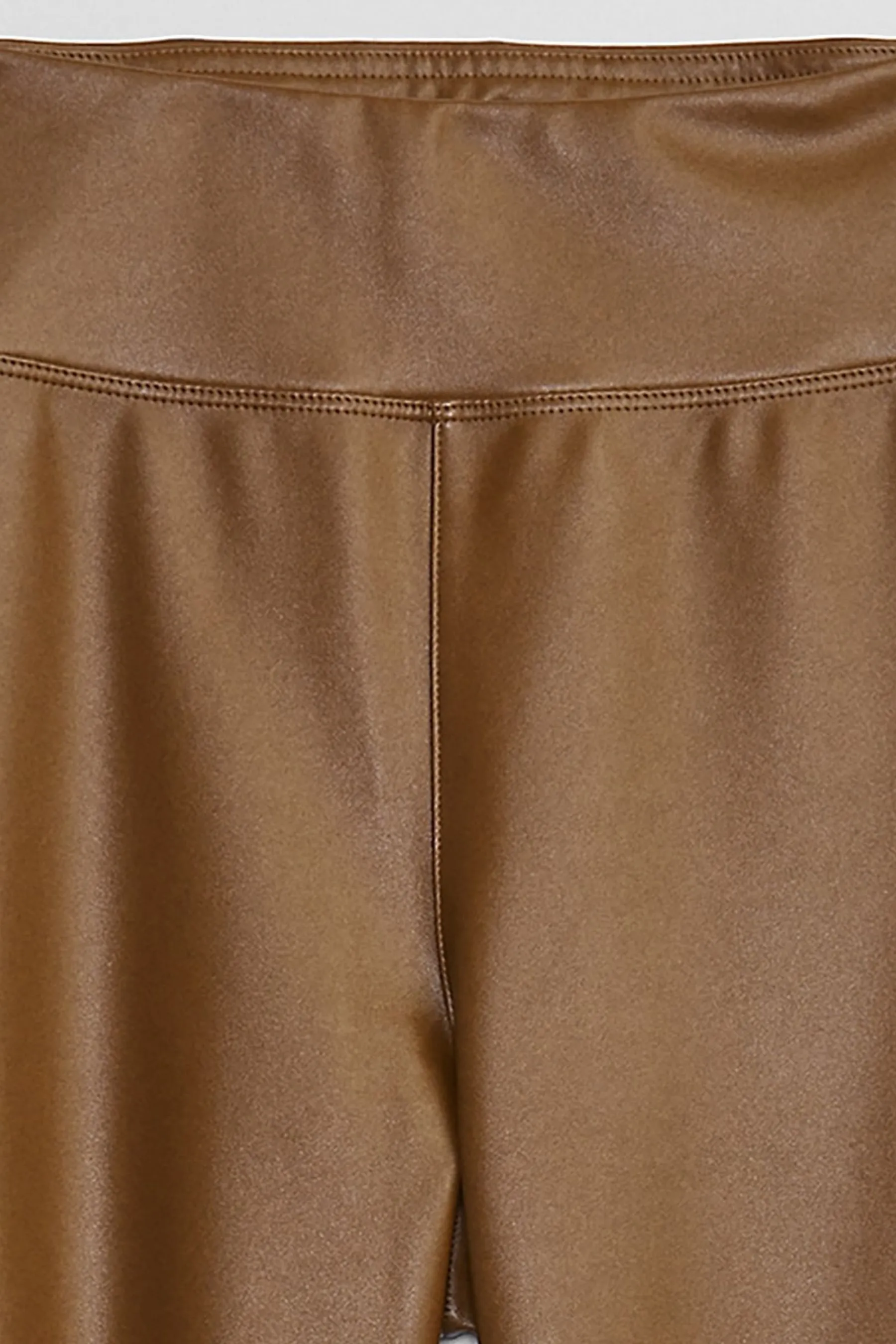 Brown Faux-Leather Leggings