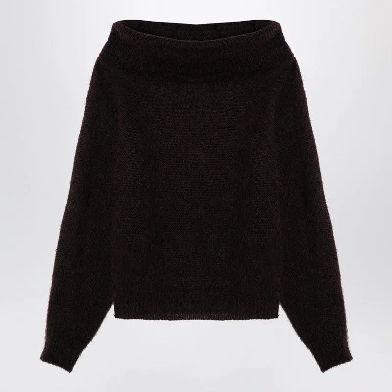 BROWN WOOL-BLEND SWEATER