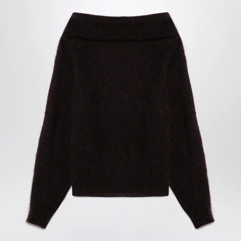 BROWN WOOL-BLEND SWEATER