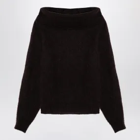 BROWN WOOL-BLEND SWEATER