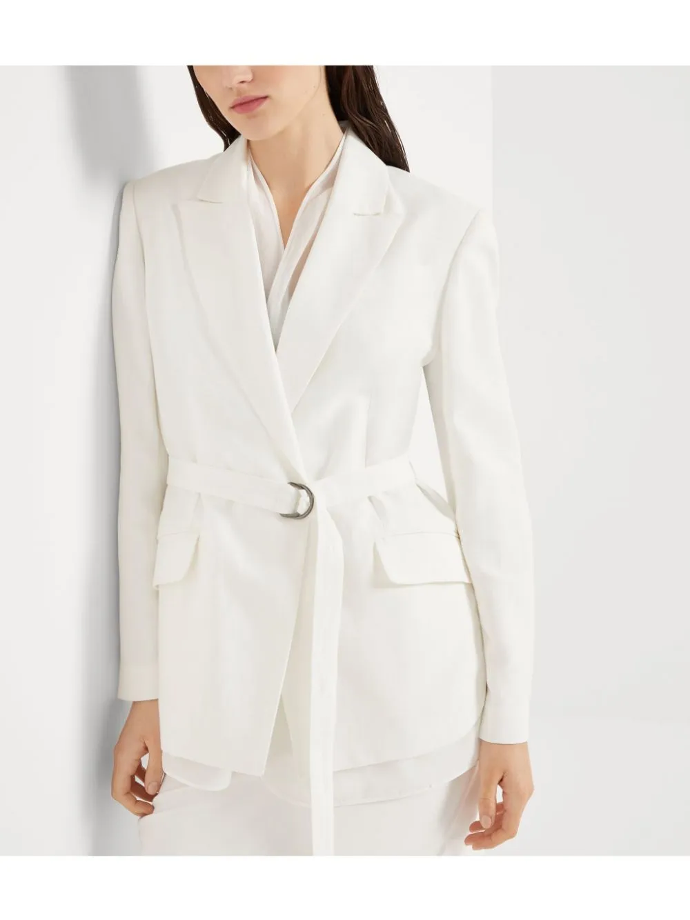 Brunello Cucinelli Linen Jacket With Belt And Precious Details