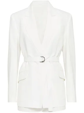 Brunello Cucinelli Linen Jacket With Belt And Precious Details