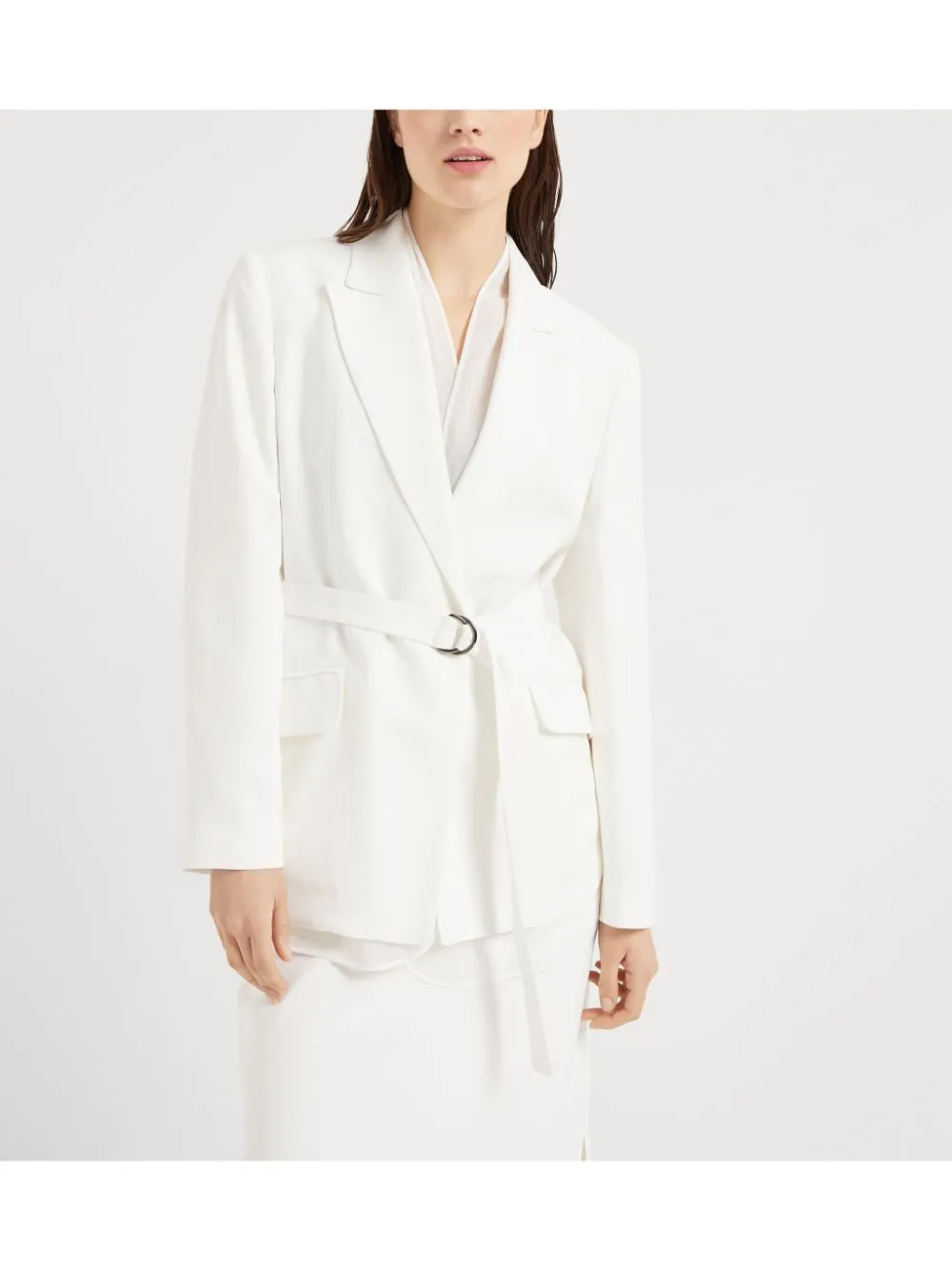 Brunello Cucinelli Linen Jacket With Belt And Precious Details