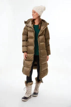 Brushed Olive Metallic Payton Puffer Coat