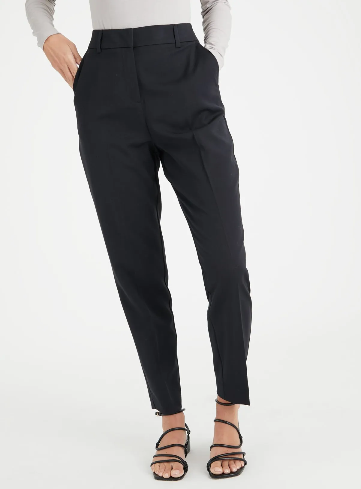 Buy Black Tapered Trousers 12L | Trousers | Tu