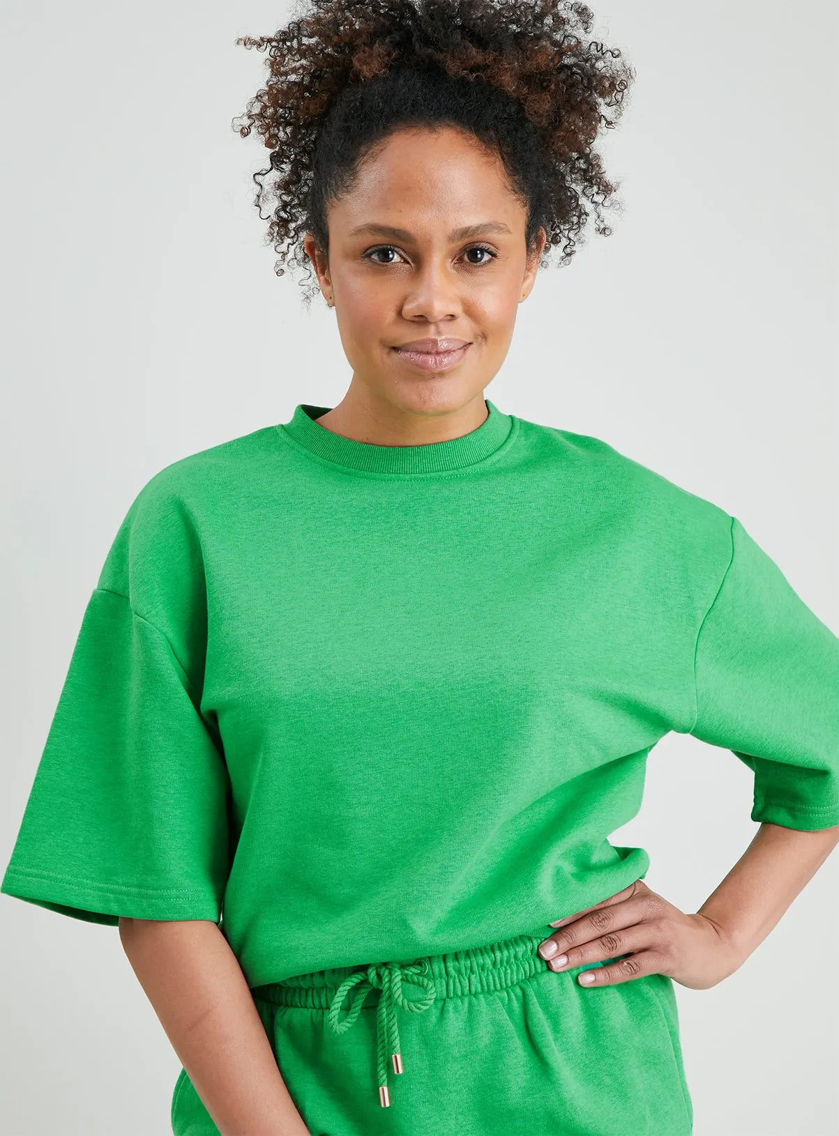 Buy Bright Green Overdyed Coord Sweatshirt M | Hoodies and sweatshirts | Tu