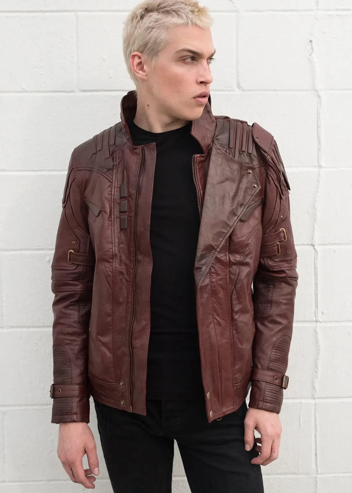 Buy Mens Star-Lord Chris Pratt Galaxy Leather Jacket | Luca Jackets