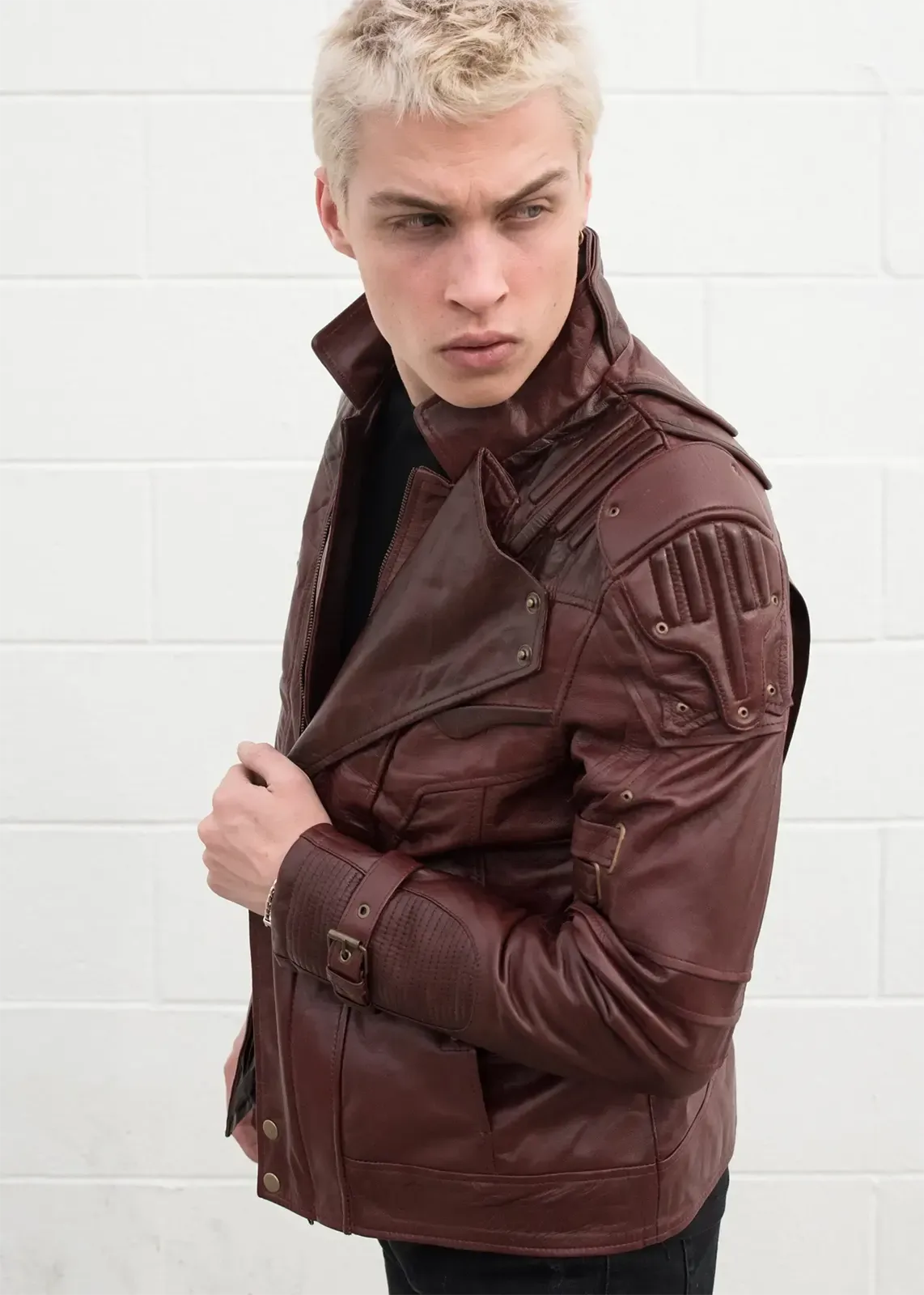 Buy Mens Star-Lord Chris Pratt Galaxy Leather Jacket | Luca Jackets