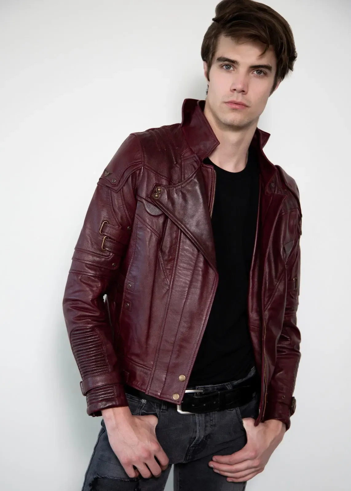 Buy Mens Star-Lord Chris Pratt Galaxy Leather Jacket | Luca Jackets