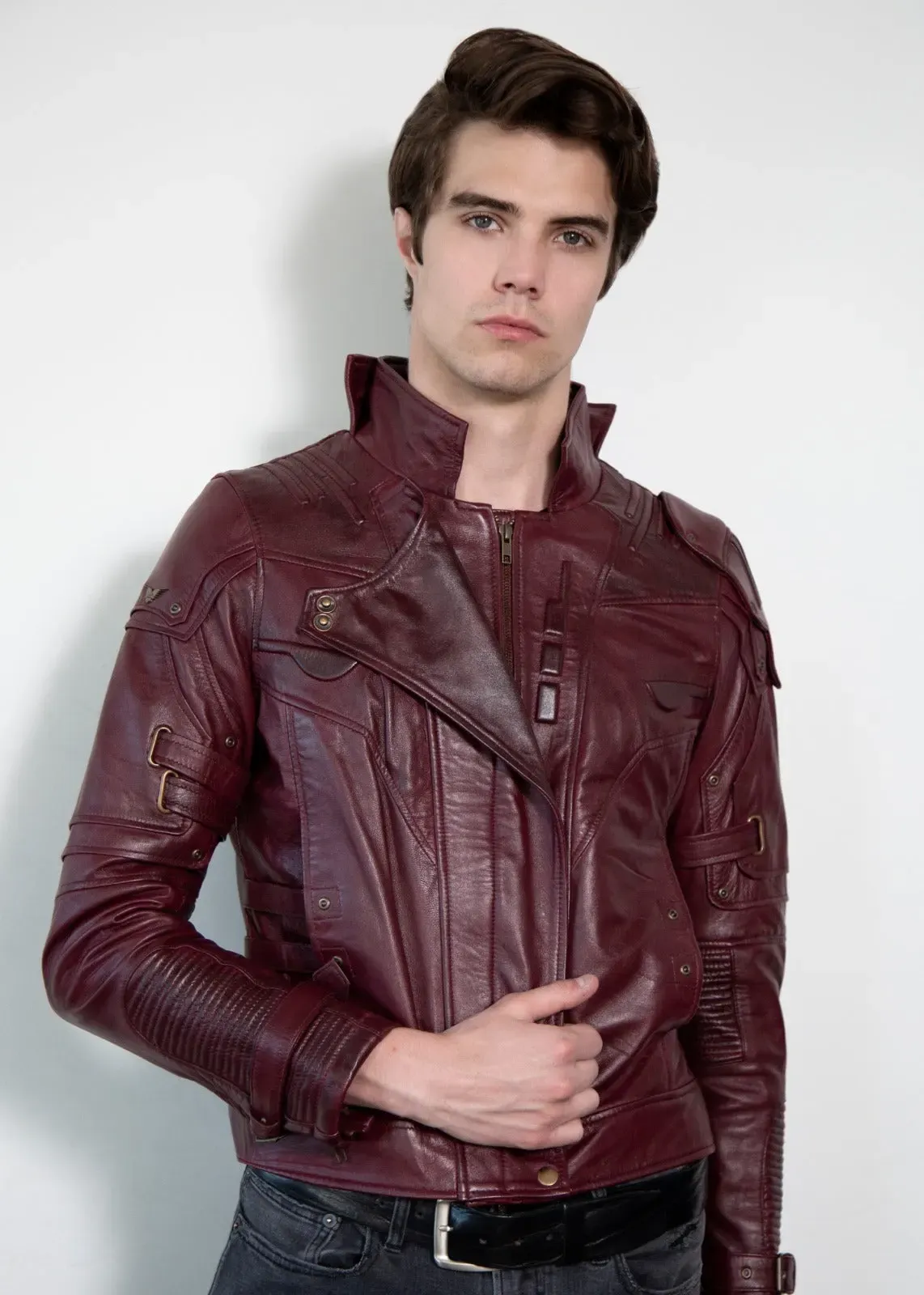 Buy Mens Star-Lord Chris Pratt Galaxy Leather Jacket | Luca Jackets