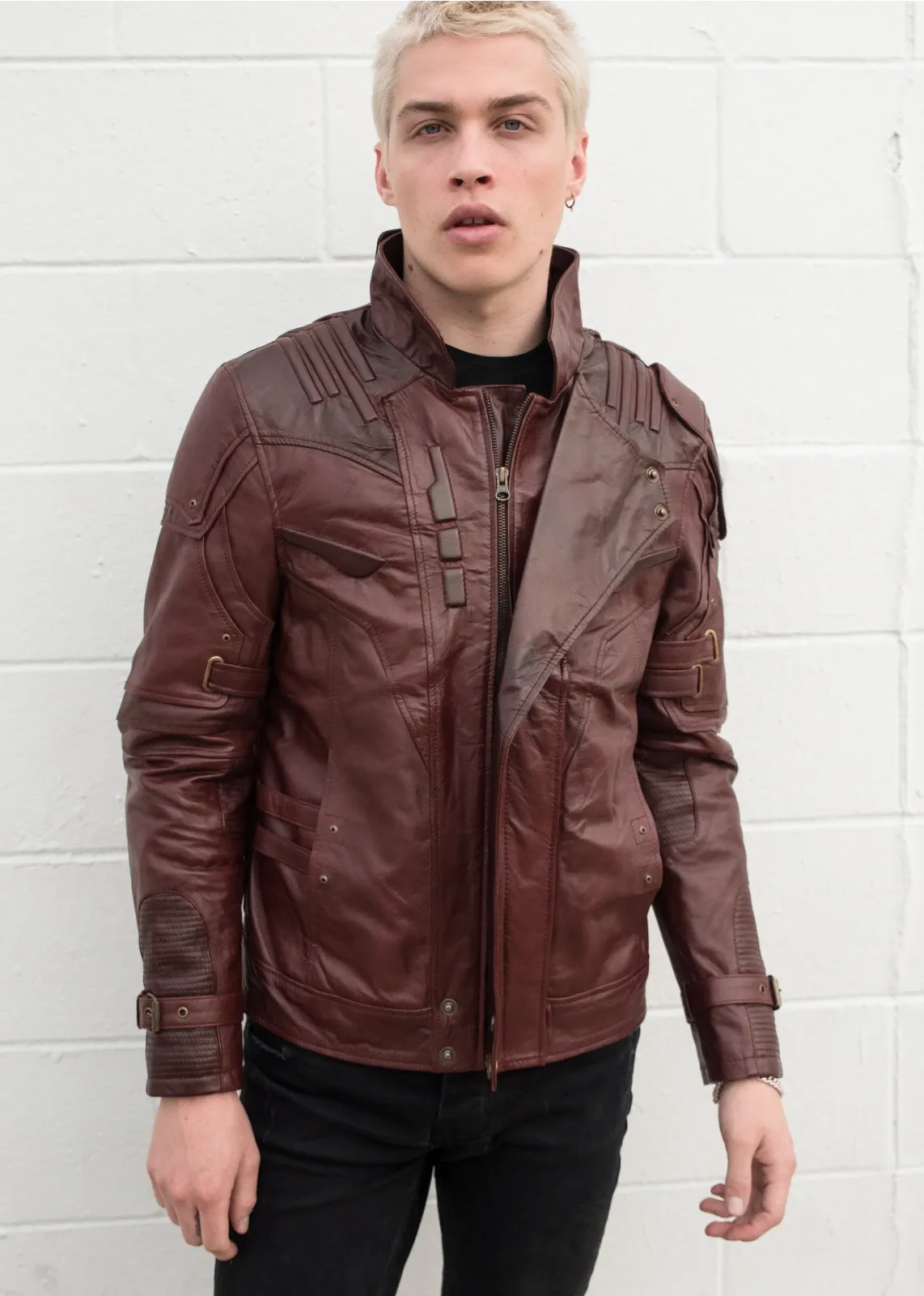 Buy Mens Star-Lord Chris Pratt Galaxy Leather Jacket | Luca Jackets