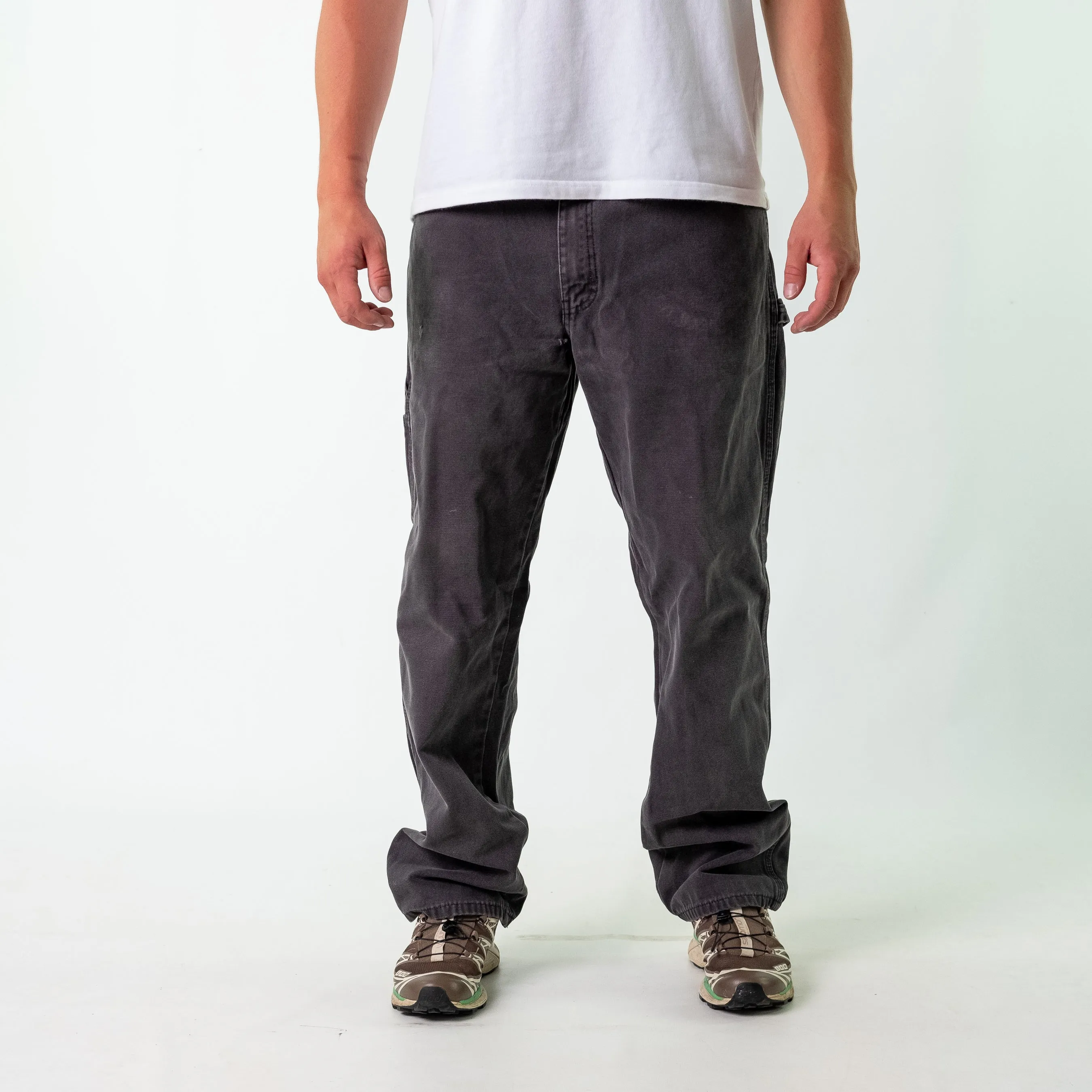 Charcoal Grey y2ks Dickies Canvas Carpenter Jeans Baggy Pants (34x32)