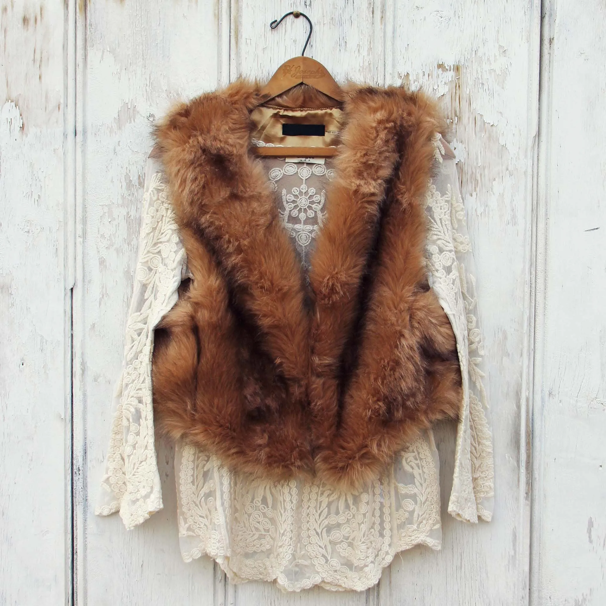 Chumstick Faux Fur Vest in Honey