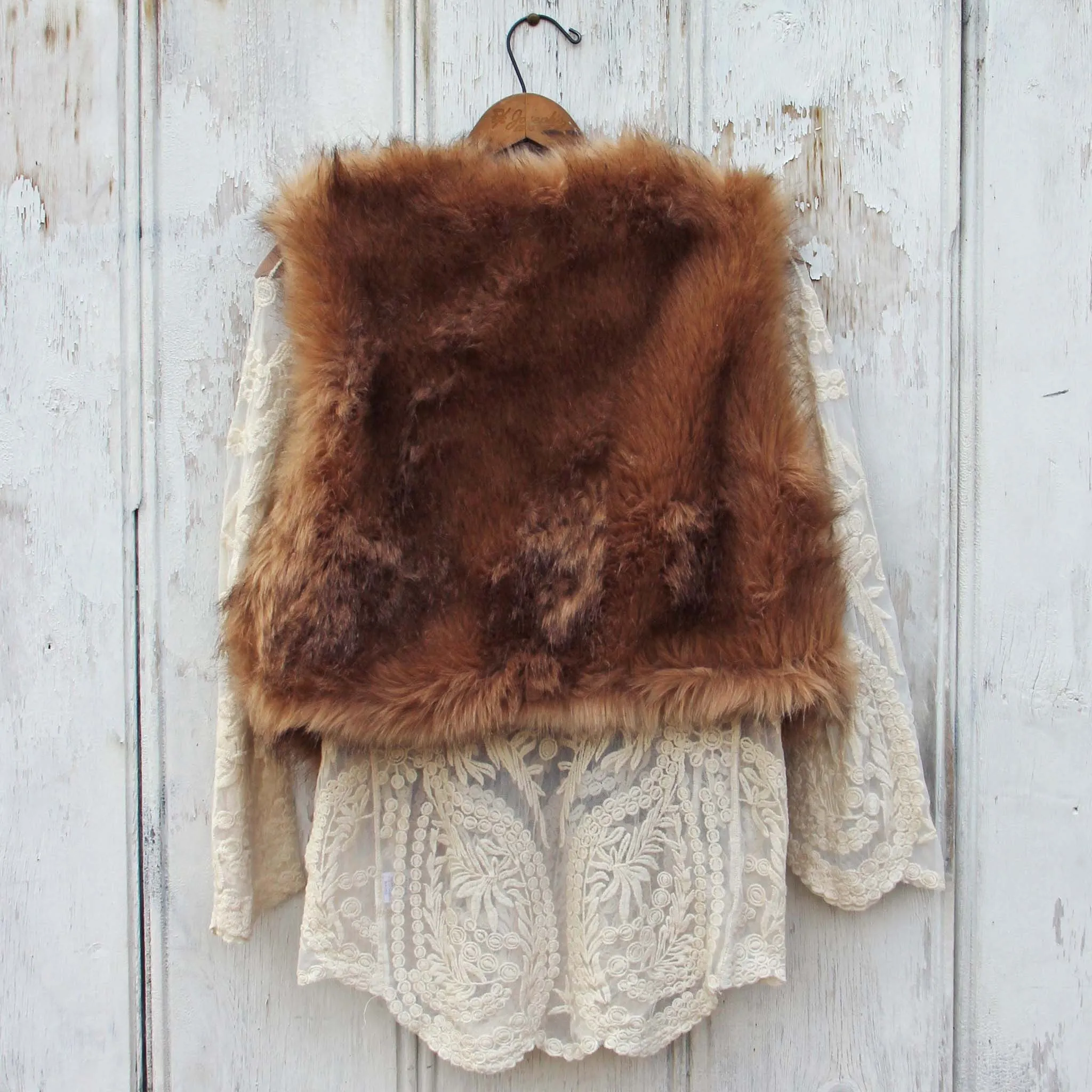 Chumstick Faux Fur Vest in Honey