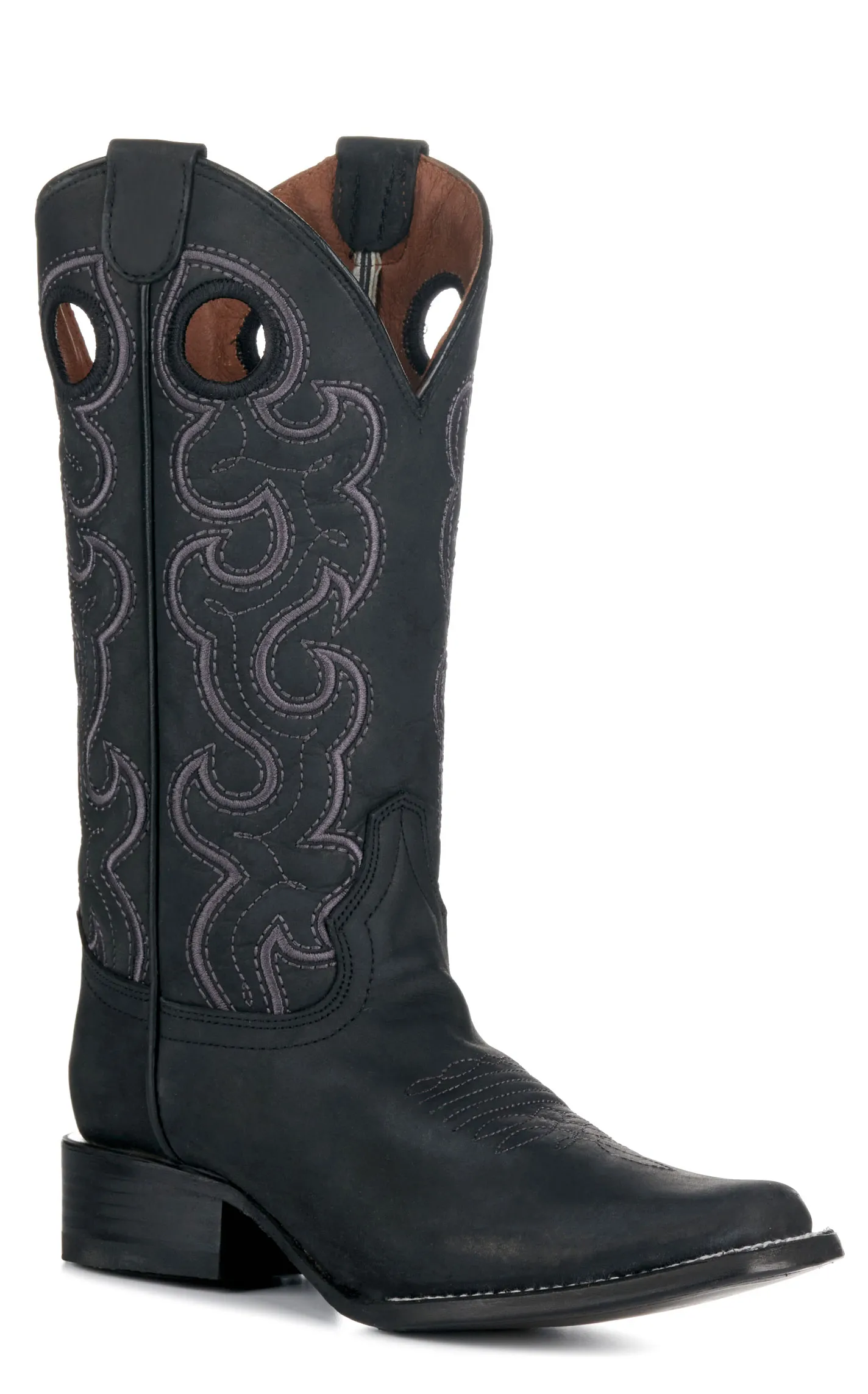 Circle G by Corral Women's Black Embroidered Square Toe Cowboy Boots 