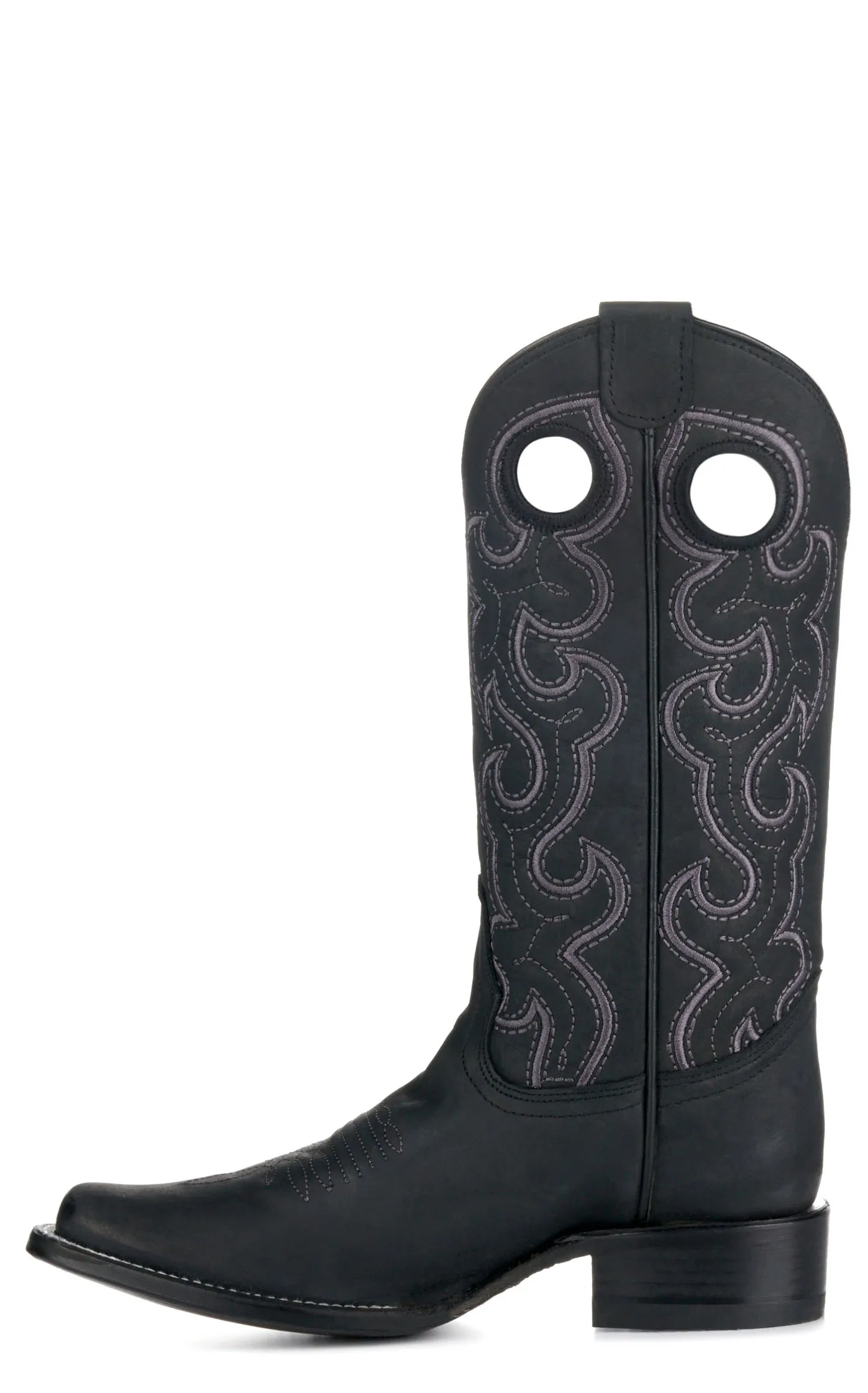 Circle G by Corral Women's Black Embroidered Square Toe Cowboy Boots 