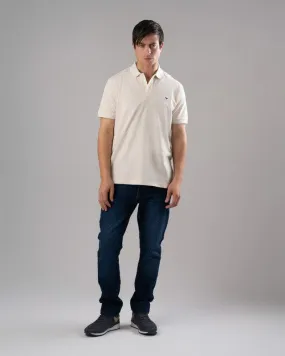 CLASSIC FIT PIQUE POLO SHIRT - OFF WHITE