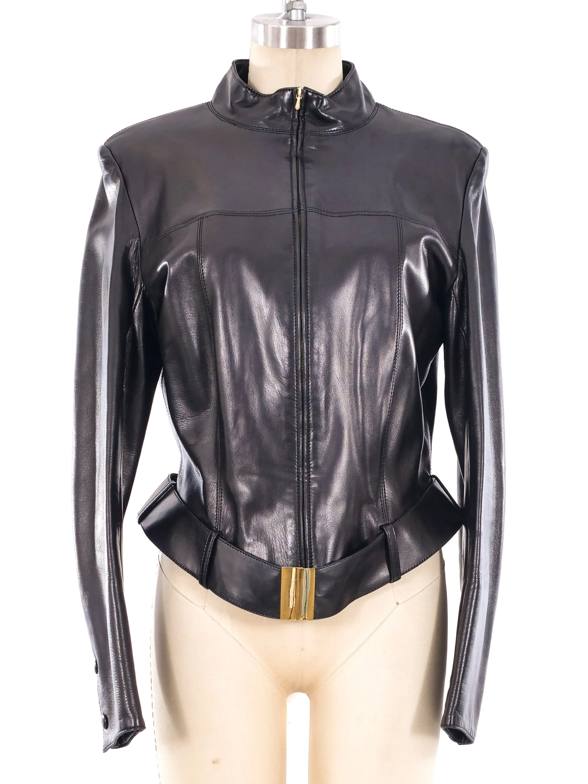 Claude Montana Belted Leather Jacket