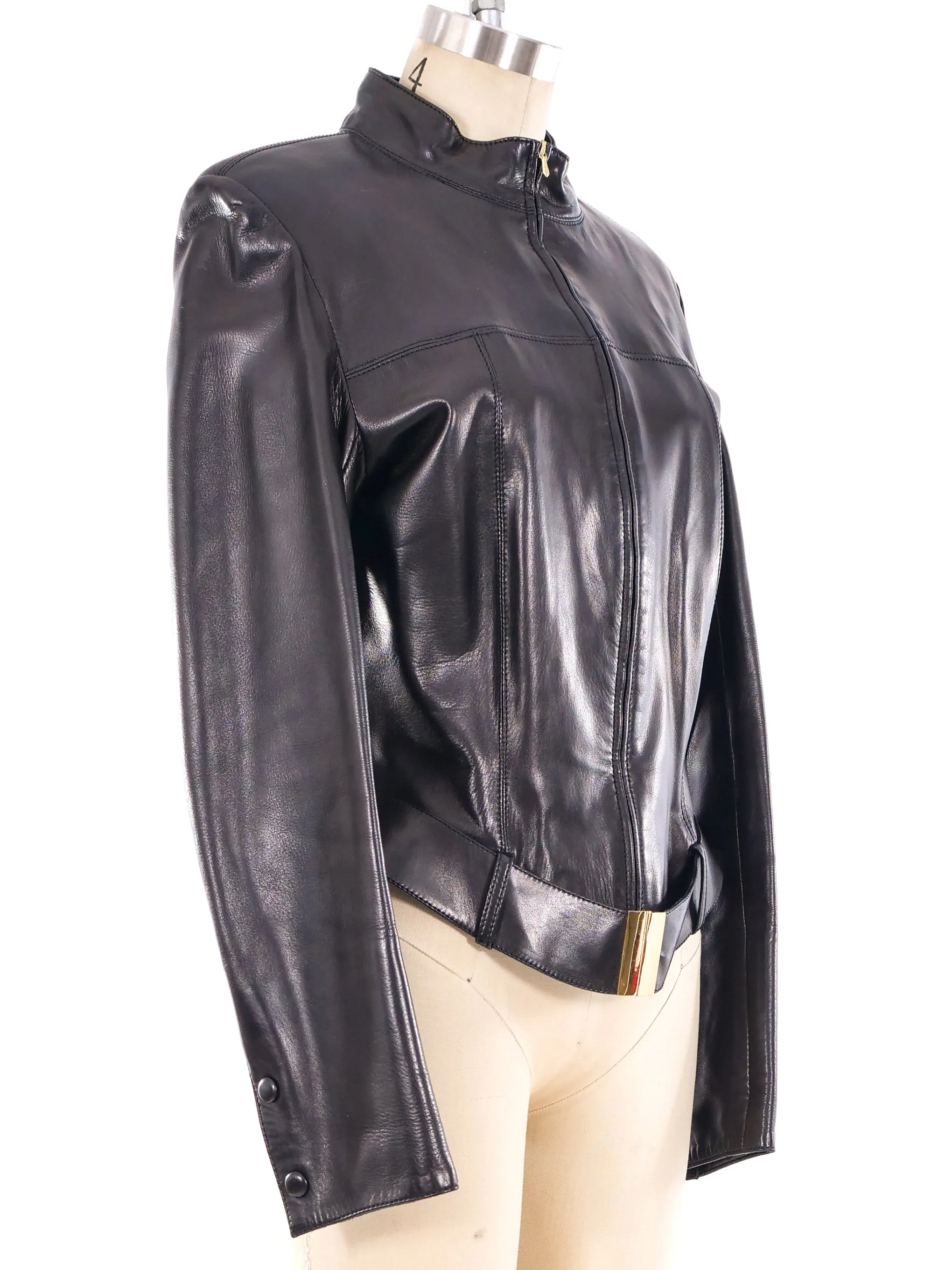 Claude Montana Belted Leather Jacket