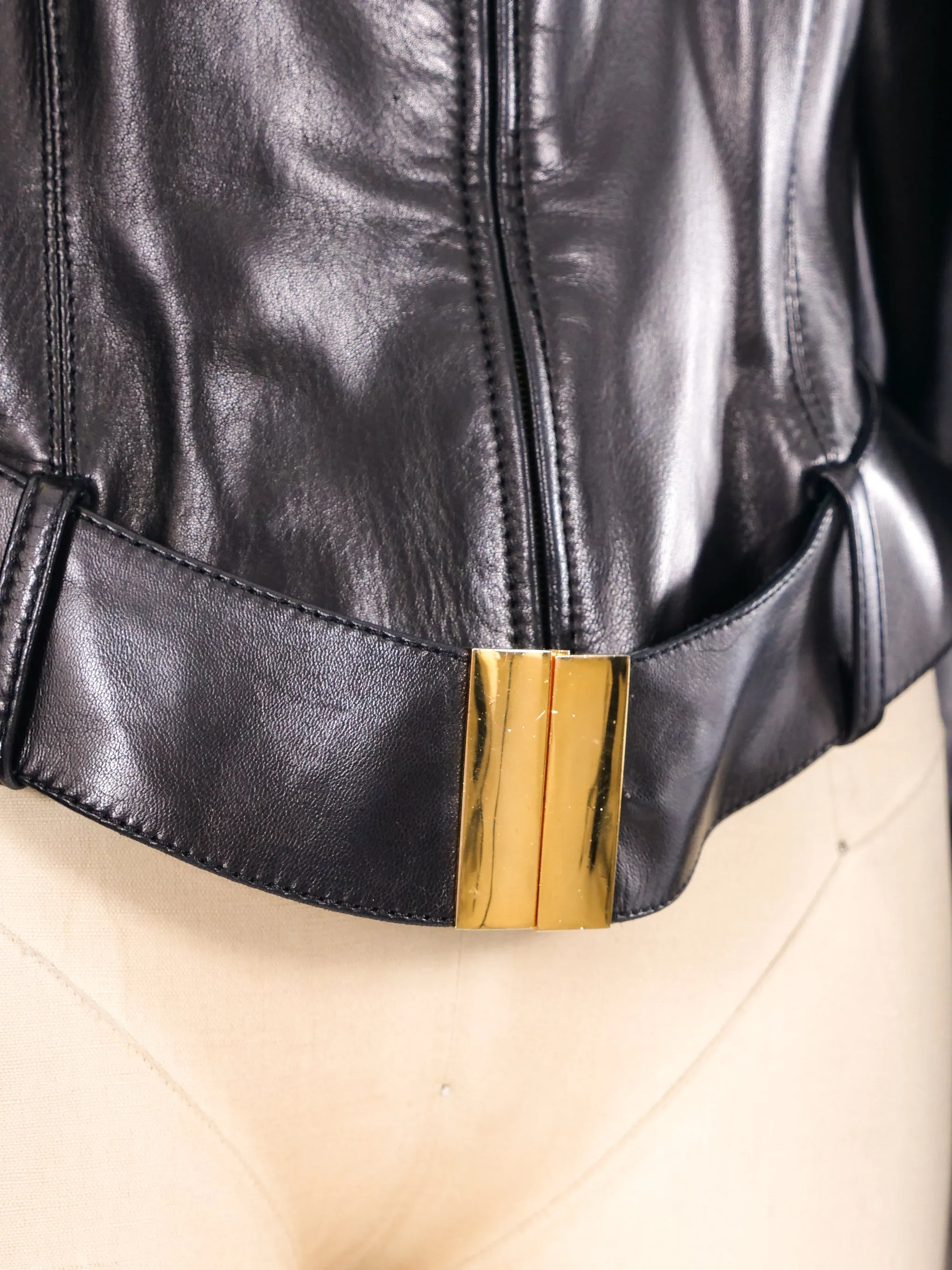 Claude Montana Belted Leather Jacket