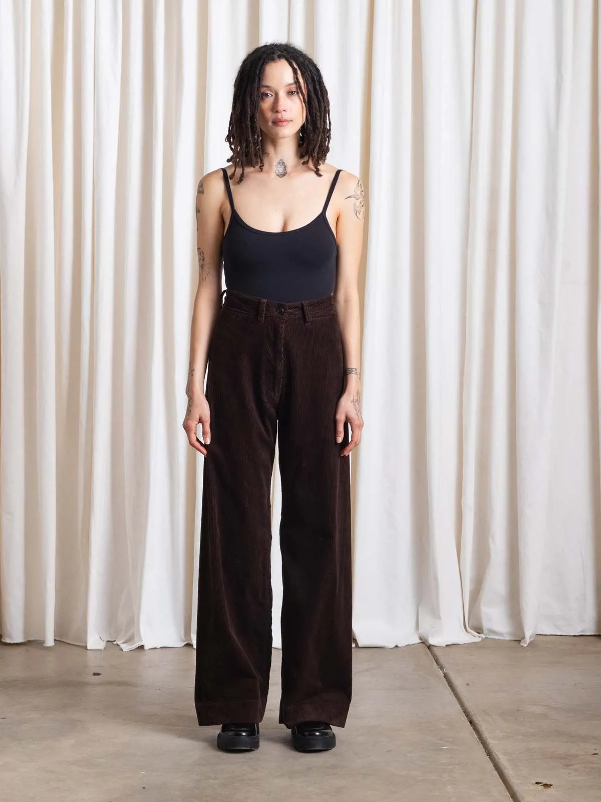 Corduroy Sailor Pant - Chocolate