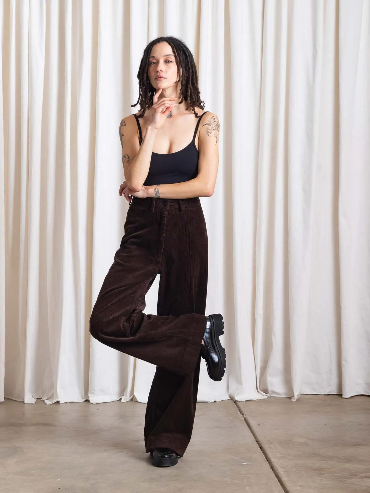 Corduroy Sailor Pant - Chocolate